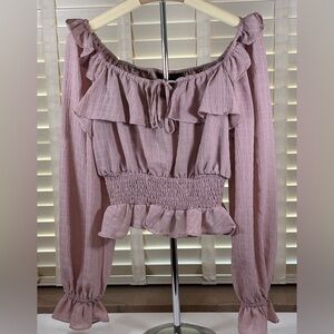 Hyfve Peasant‎ Top with Flounce Hem Size M